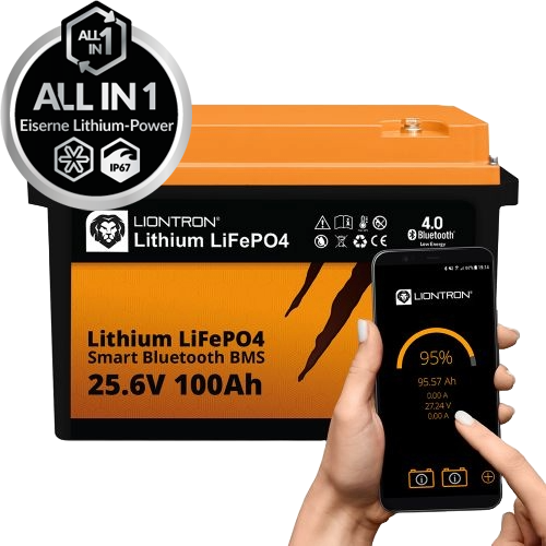 LIONTRON LiFePO4 25,6V 100Ah LXArctic smart BMS mit Bluetooth, Marine IP67