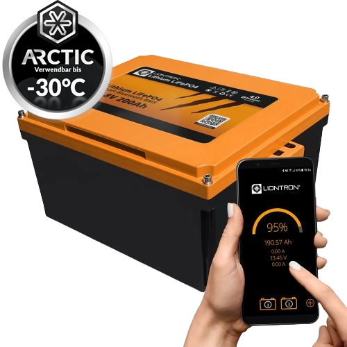 LIONTRON LiFePO4 12,8V 200Ah Arctic Wohnmobil-Untersitz-Batterie LX Smart BMS mit Bluetooth